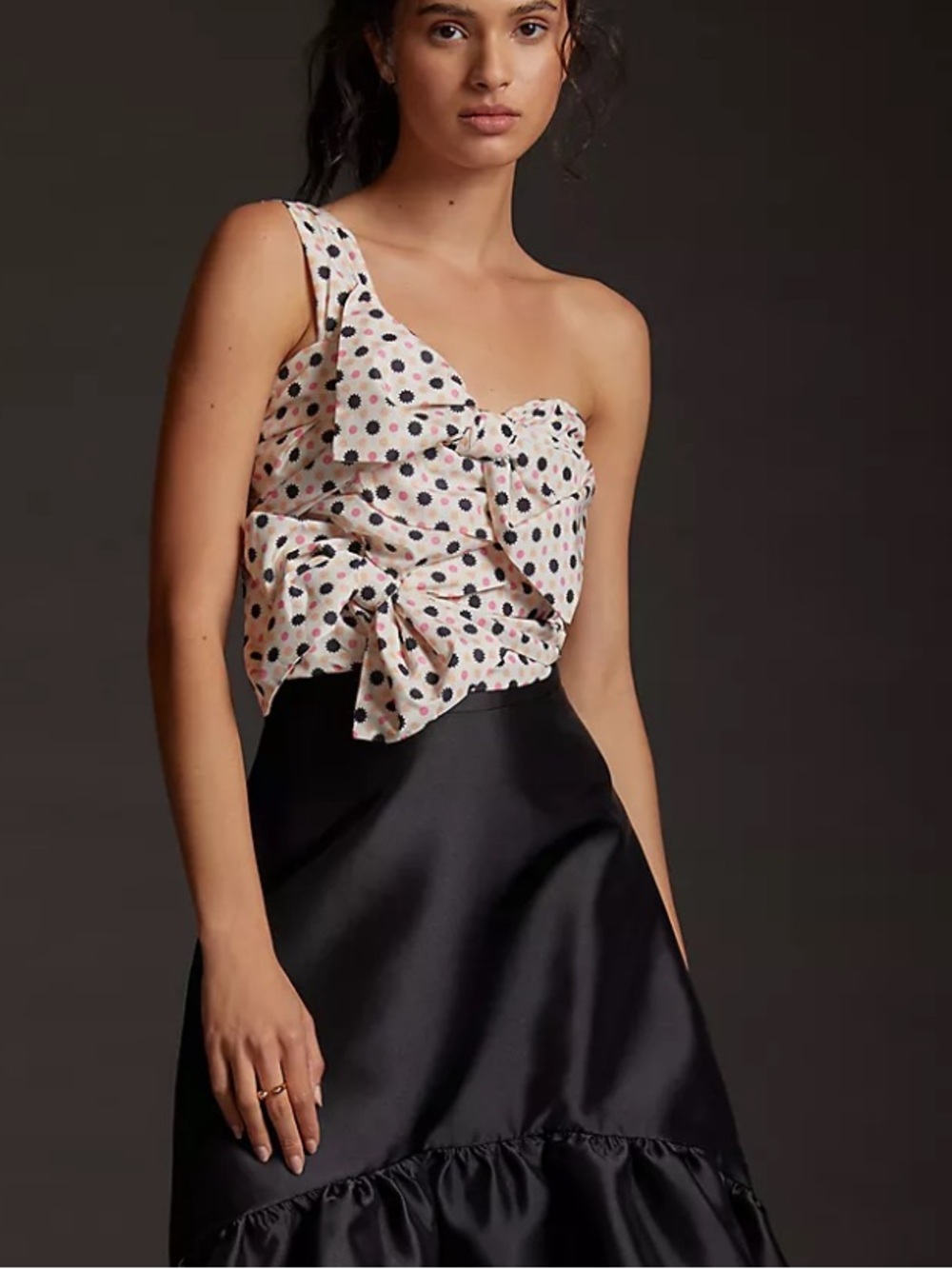 Maeve Bow-Tie One Shoulder Tank from Anthropologie Sz4